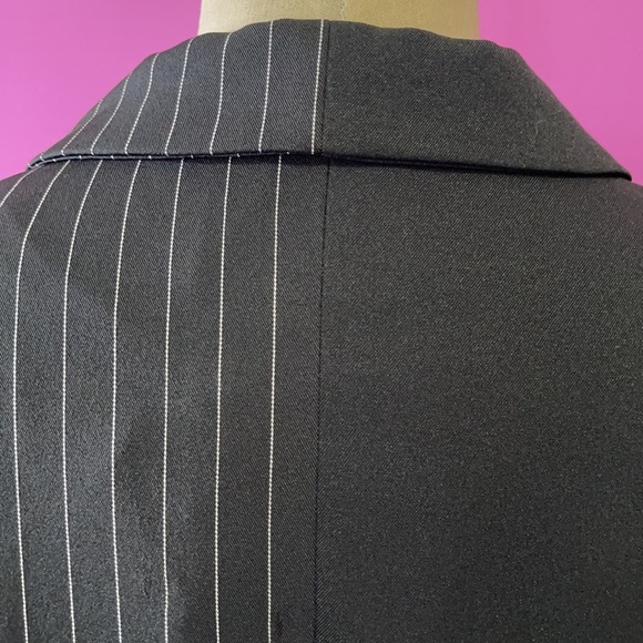 Vera & Lucy 1/2 Pinstripe 1/2 Solid Wrap Front Blazer NWT - Picture 8 of 16